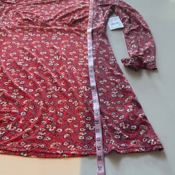 🆕 Free People Say Hello Floral Long Sleeve Mini Dress, Size L - Picture 10 of 11